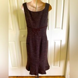 VICTOR VICTORIA DONNA Brown Wool Blend Sleeveless Dress 4/40 ITALY